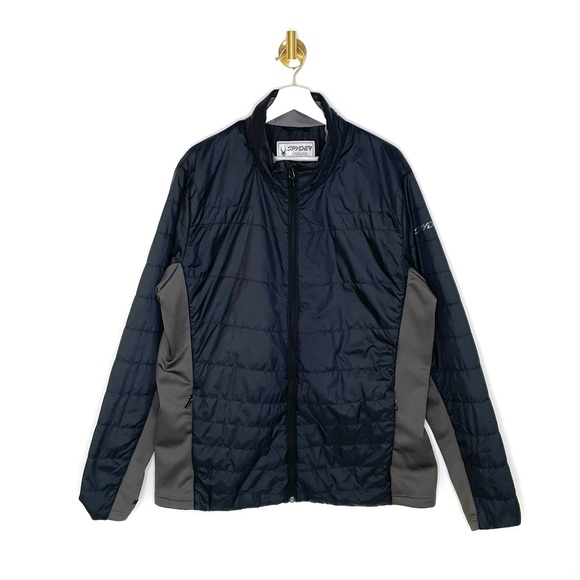 Mens | Spyder Peak Zip Insulated Mid Layer Puff Ski Jacket | Midnight Blue Grey - Picture 8 of 16